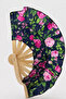 Folding Fan Hat |   Black Women's Floral Bamboo Summer Sunshade - 3