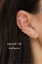 Rose Gold Oval Hoop Earring Set 5-Piece Minimal Earring and Earcuff Combination - 7