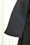 Hakim Collar Deep Slit Belted Long Modal Tunic - Black - 6