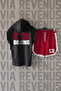 Kick Boxing Front and Back Printed Zero Sleeve Hooded Sports Tshirt and Custom Jersey Fabric Sports Shorts