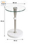 طاولة جانبية زجاجية دائرية حديثة بقاعدة رخامية وإطار من الفولاذ المقاوم للصدأ - 4