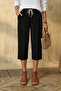 Women's Linen Blend Elastic Waist Capri Pants – Comfortable Cut Summer Casual Shorts Pants - 2