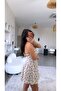 Cream Polka Dot Halter Neck Chiffon Mini Dress - 3