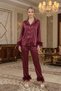Feather Detailed Silk Satin Bridal Pajama Set - Luxury Dowry Set with Box - 2