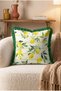 Striped Lemon Pattern Botanical Summer Fringe Throw Pillow Cover - Green Tassel Decorative Pillowcase - 5