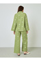 Green Floral Print Resort Collar Shirt and Pants Modest Set - 6