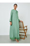 Green Tasseled Hem A-Line Jalabiya