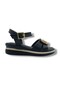 2421-26 Skin Gold Buckle Wedge Sole Anatomical Women's Sandals - 2
