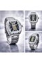 Men’s Luxury Skeleton Watch Silver Steel Designer Automatic Wrist Watch - 2