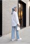 Zippered Palazzo Jeans with Pockets - Ice Blue - 5