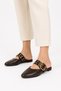 Mocha Women's Buckle Pointed Toe Slippers, Varnished Stylish Daily Slippers - 3