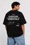 Unisex Essential Signature Detail Back Pattern Printed Oversized Thick Fabric Relaxed Fit Cotton T-Shirt