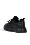 Black Leather/Stretch Men's Sports Shoes - 4