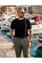 Men's Stripe Detailed Old Money Style Crew Neck Knitwear T-Shirt - 5