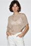 Women's Beige Openwork Knitwear Asymmetrical Cut Pareo Tp261002 60286366 - 7