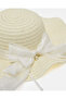 Girls Ivory Embellished Hat With Bow - 4
