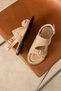 Buckle Detailed Foil Gold Embroidered Suede Summer Sandals |   Casual Sandals |   Women's Sandals