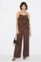 Women's Bitter Brown Strap Ruffle Detailed Blouse Loose Trousers Modal Set Dt261010 60286383 - 4