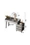 Modern Minimalist Dressing Table Dresser Vanity Table with LED Makeup Mirror and 3 Drawers - 3