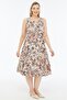 Fashion |   Plus Size Pomegranate Flower Patterned Summer Dress |   100% Viscose |   Flowing |   Daily Comfortable |   M - 6