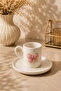 6-Piece Porcelain 6-Model Fenomen Coffee Cup Set 100ml - Heart Cherry Bee Ribbon Lovelybirds Evil Eye - 7