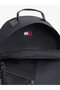Men's Logo Flag Label Mesh Front Compartment Zippered Black Backpack - 3