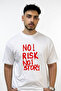 No Risk No Story Design Printed Oversize White T-Shirt