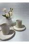 6-Person Gold Gilded Detailed Porcelain Coffee Cup Set - 2