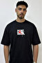 Dont Look Back_1 Design Printed Oversize Black T-Shirt