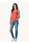 Women's Thick Strap Bird Eye Detailed Viscose Combed Cotton T-Shirt - 3