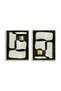 Abstract Modular Diptych Geometric Wall Art | Framed Canvas Print with Gold Foil Embossed | Luxury Modern Decor for Living Room, Bedroom, Office & Gift (Set of 2) - 2