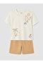 Lcw Kids Beige Printed Boy's Shorts Set