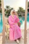 Women's Polka Dot Layered Hijab Dress (Unlined) - 3