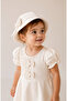 Linen Lace Baby Kids Dress and Hat |   Elegant Bowknot Summer Model - 5