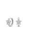 Steel Zircon Floret Earrings