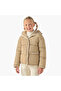 Scalloped Trim Puffer Heavy Jacket with Hood and Button Closure - 2