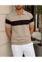 Men's Striped Polo Collar Knitwear T-Shirt Stylish - 3