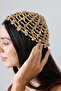 شبكة شعر مطرزة يدويًا بالترتر الذهبي - إكسسوار شعر مصنوع يدويًا