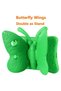 iPad 9th 8th 7th Gen Case Kids Girls, Cute Butterfly Shockproof EVA Foam Stand Cover - Green - 3