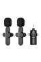 Wireless Dual Lavalier Lapel Microphone System - Seamless Connectivity for iPhone, Android, Cameras