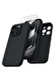Compatible with iPhone 15 Pro Max Case Shockproof with 2pcs Screen Protectors - Black