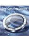Camera Lens Protector for iPhone 15 Pro/Pro Max, Bling Glitter 9H Tempered Glass, 3-Pack (Blue Titanium) - 2