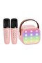 Mini Karaoke Machine for Kids and Adults, Portable Bluetooth Speaker with 2 Wireless Microphones
