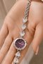 Swi̇ss Women's Silver Steel Bracelet Watch with Purple Dial and Crystal Stone Detail Vintage Luxury Elegant Women's Wristwatch 2026 - 7