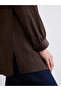 Shirt Collar Striped Oversize Dobby Women's Tunic - 4