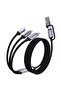5-in-1 Multi-Charging Cable: Fast charging, nylon braided USB/Type-C input to Lightning, Type-C