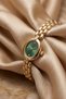 Calios Women's Gold Steel Band Emerald Green Dial Stone Detailed Vintage Luxury Elegant Women's Wristwatch 2026 - 3