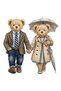 Corporate Couple Bears Sticker Car, Motorcycle, Helmet, Laptop, Glass Sticker 13X13 cm