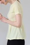 Sandy Fabric Short Sleeve Flounce Women's Blouse - 6