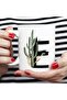 Ocy Shop Letter E Printed Floral Pattern Decorative Initial Letter Printed Mug Cup Coffee Cup with Letter E
